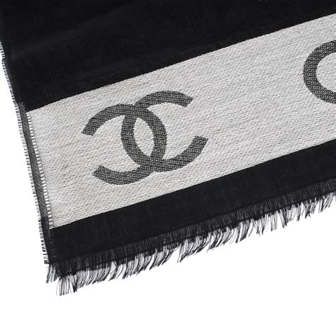 chanel light wool shawl|authentic chanel scarf.